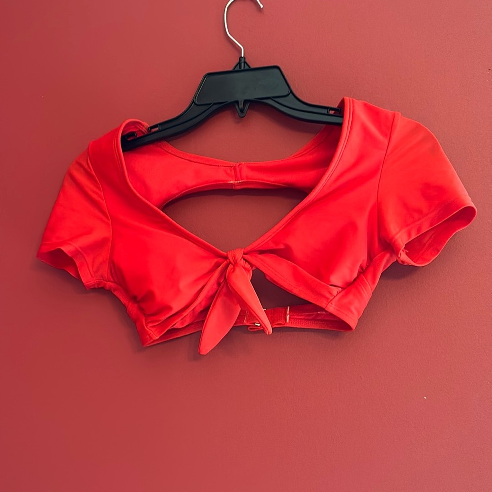 Red Bow Bikini Top